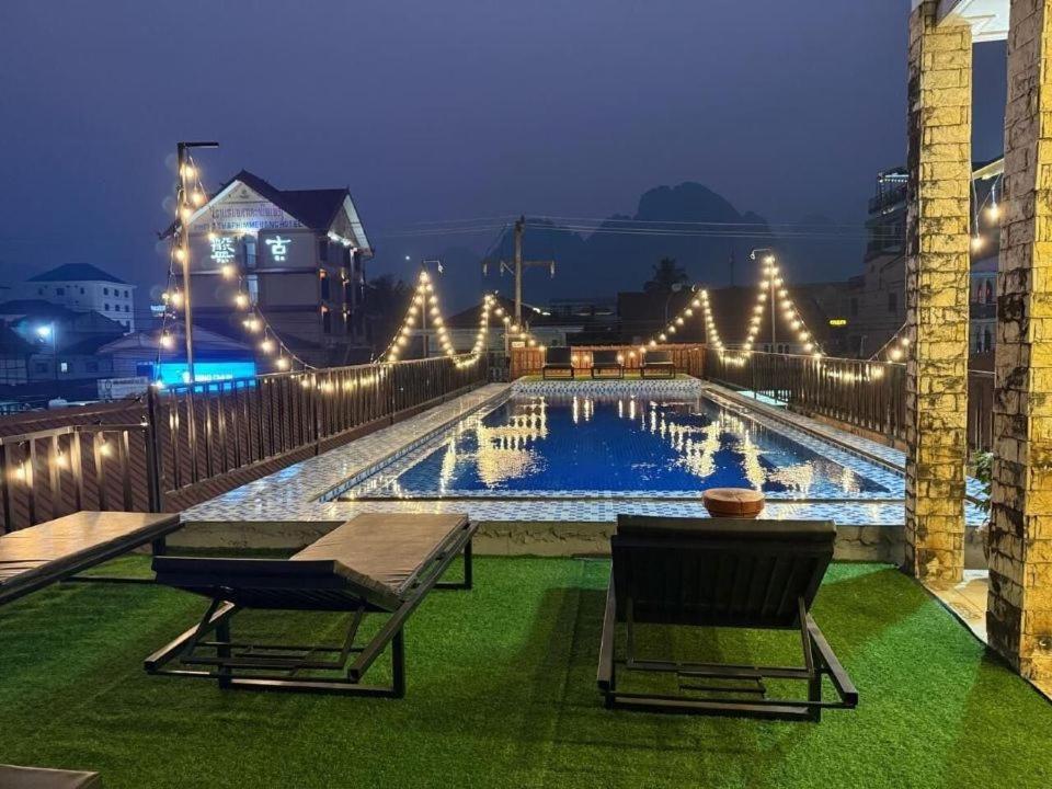 A P S Moutain View Hotel Vang Vieng Exterior foto